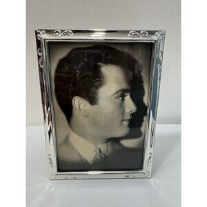 LOVELY STERLING SILVER PHOTO FRAME Ribbon Frame Gorgeous Silver With Lacquer